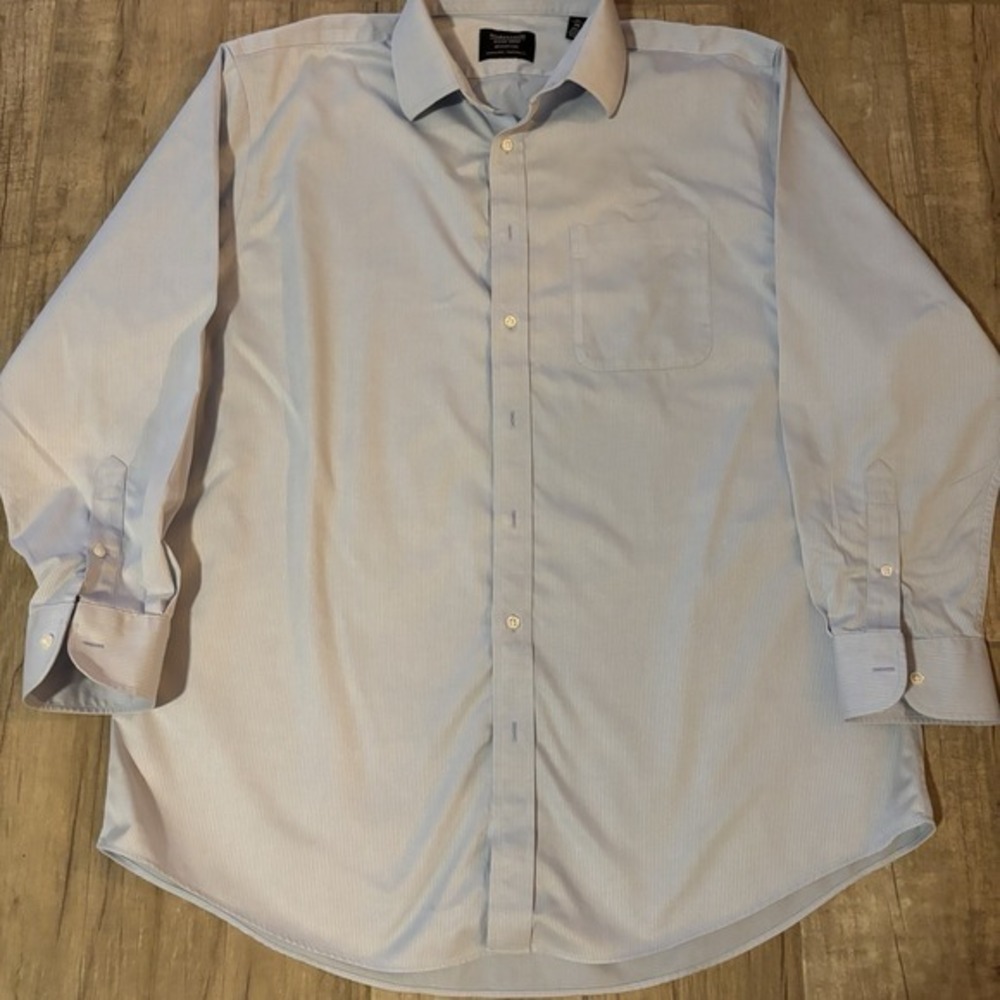 Nordstrom Shirt 17 White Smartcare Button Up Wrinkle Free Traditional Fit EUC‎